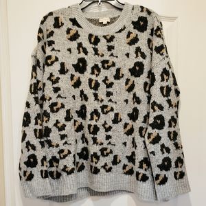 Leopard Print Knit Sweater